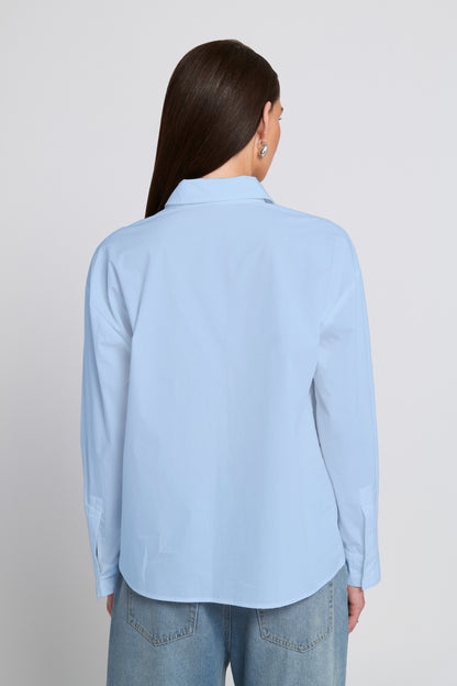 Rhinestone Trim Cutout Shirt
