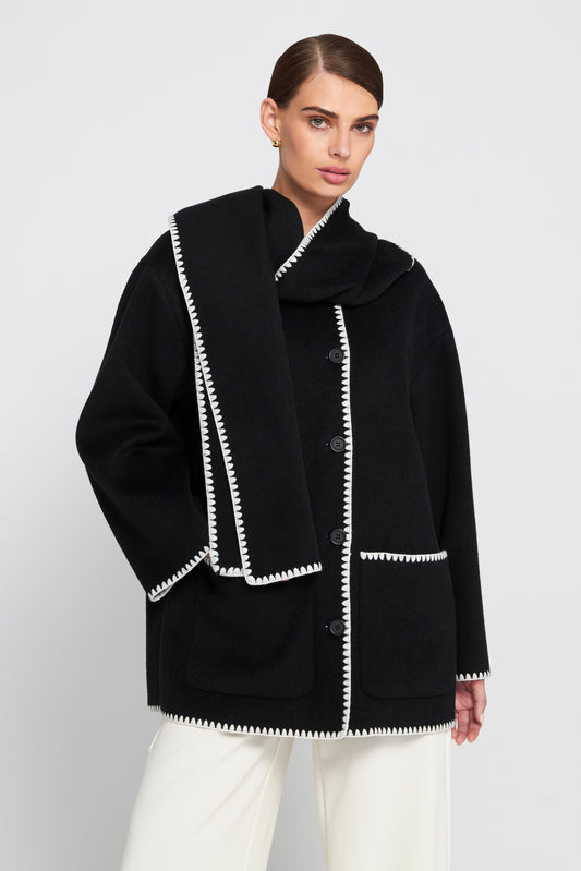 Coat With Detachable Scarf