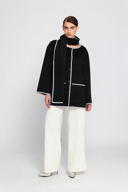 Coat With Detachable Scarf