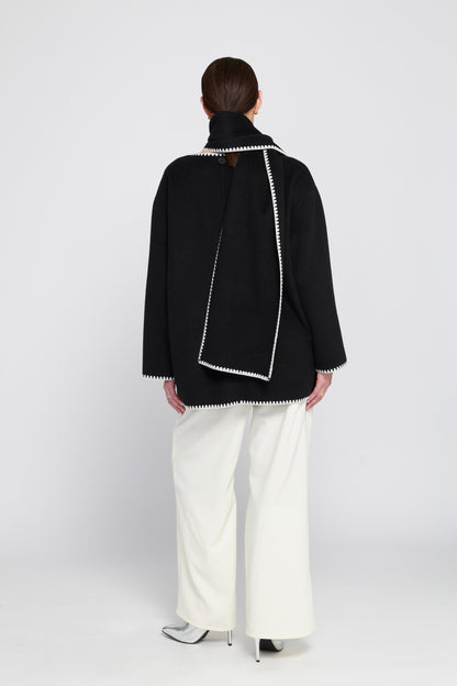 Coat With Detachable Scarf