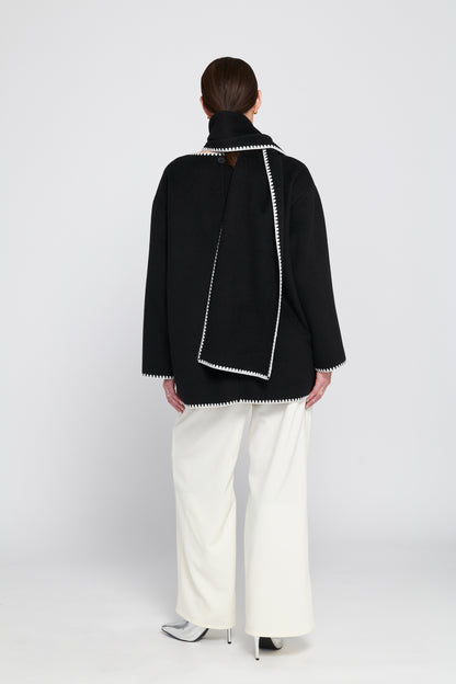 Coat With Detachable Scarf