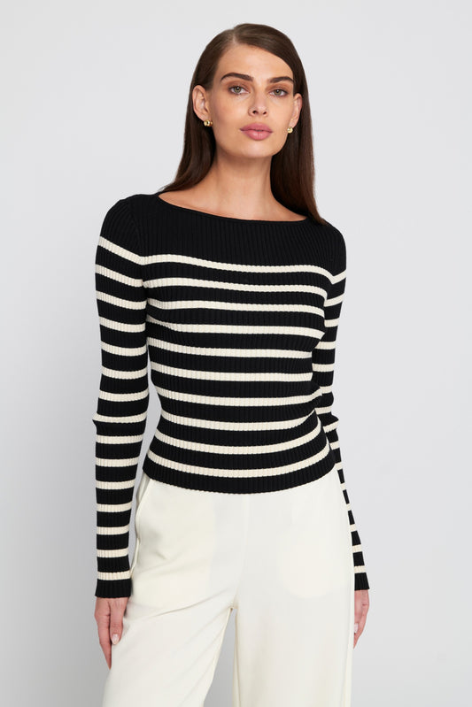 Fine Gauge Light Weight Striped Sweater