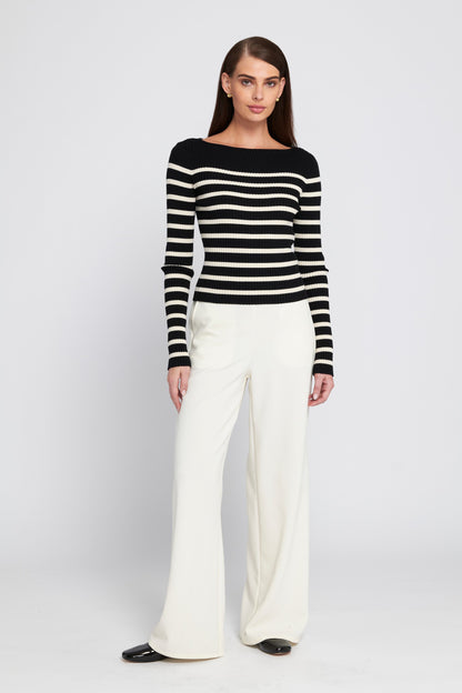 Fine Gauge Light Weight Striped Sweater