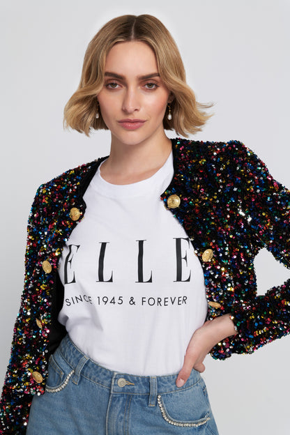 Sequin Cropped Jacket