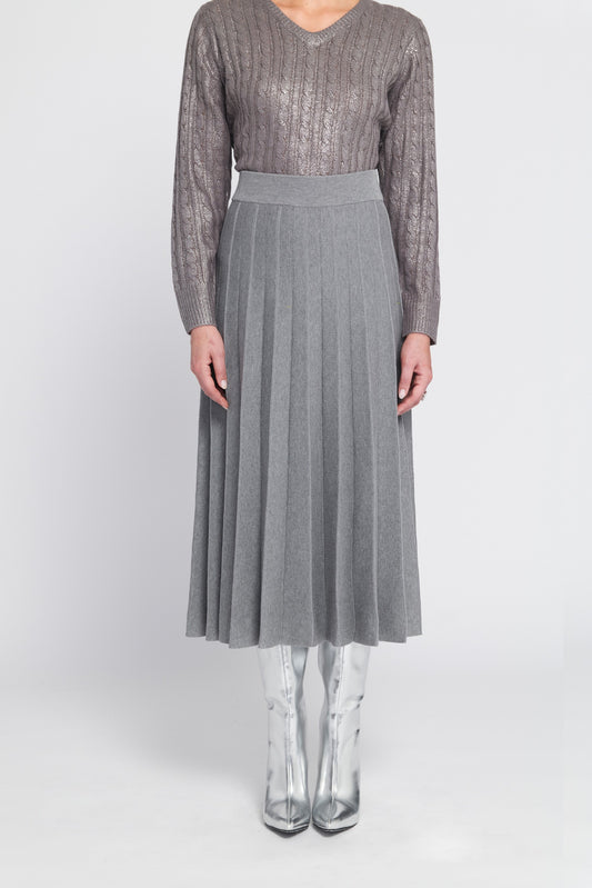 Pleated Sweater Skirt