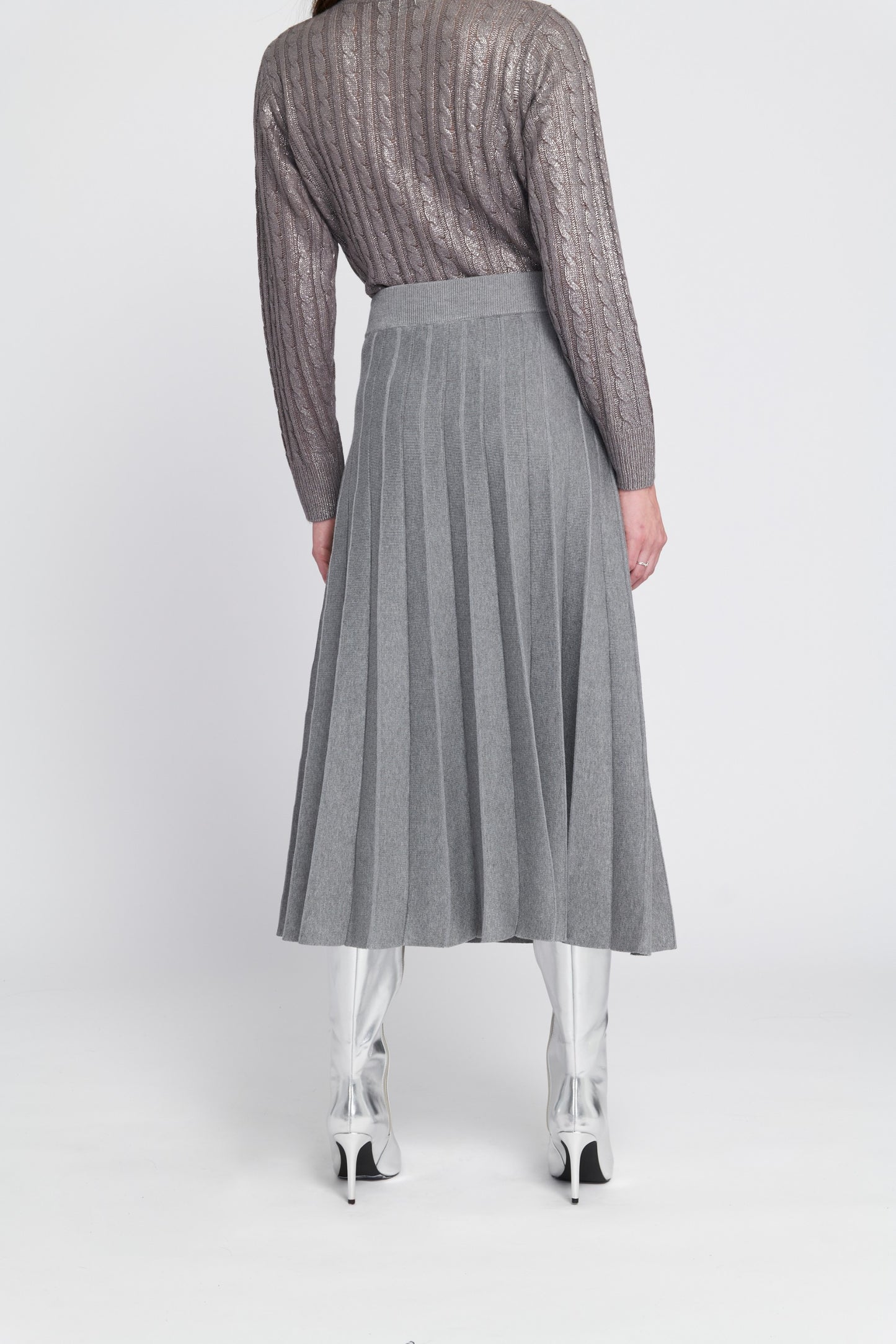 Pleated Sweater Skirt