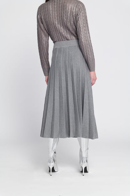 Pleated Sweater Skirt