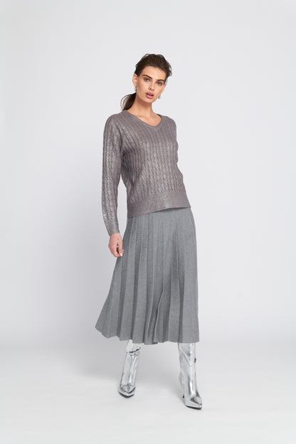Pleated Sweater Skirt
