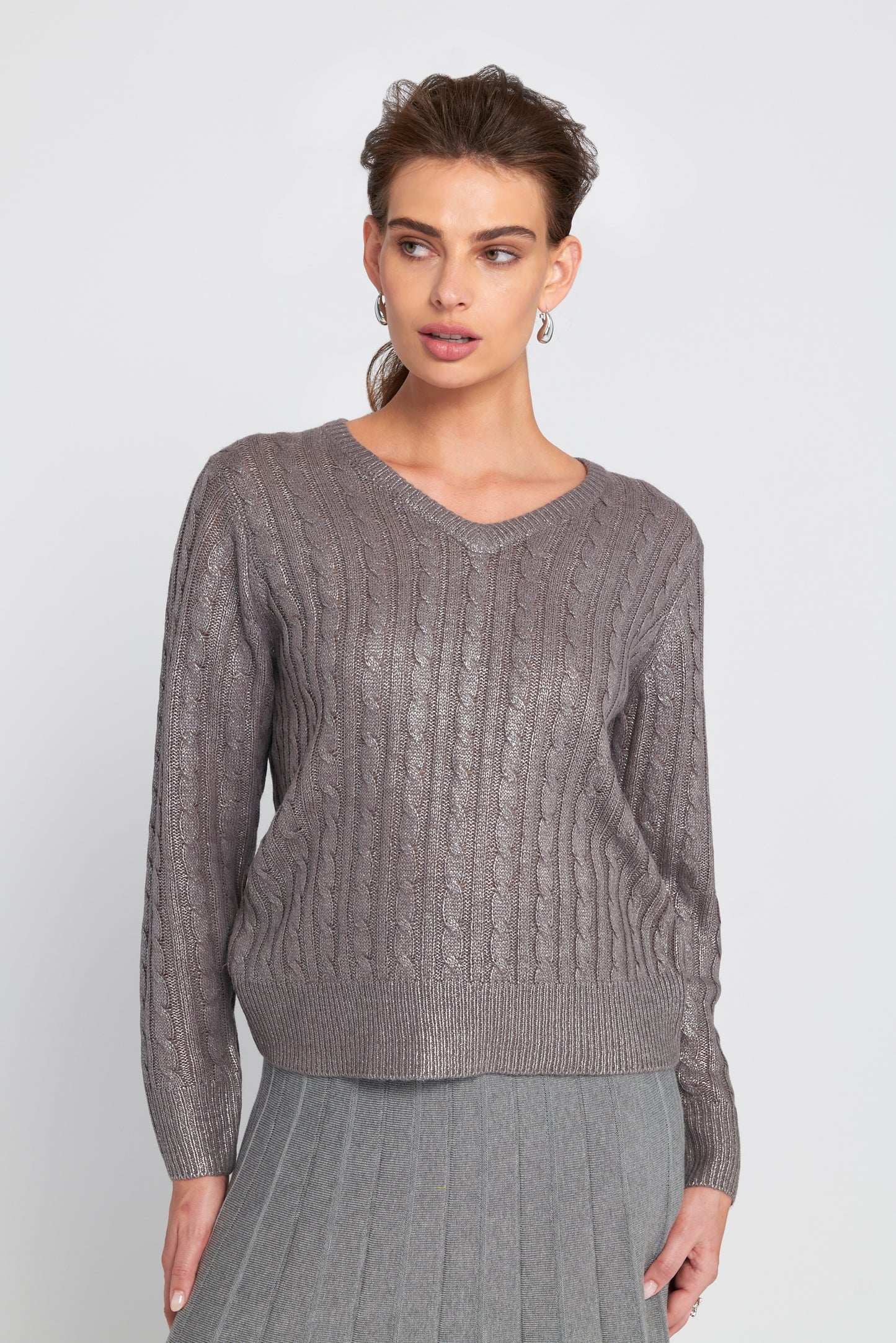 Metallic Cable Knit