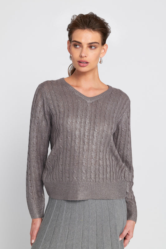 Metallic Cable Knit