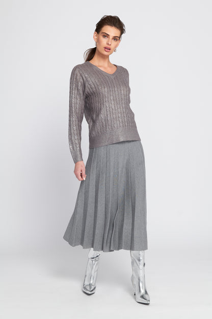 Metallic Cable Knit