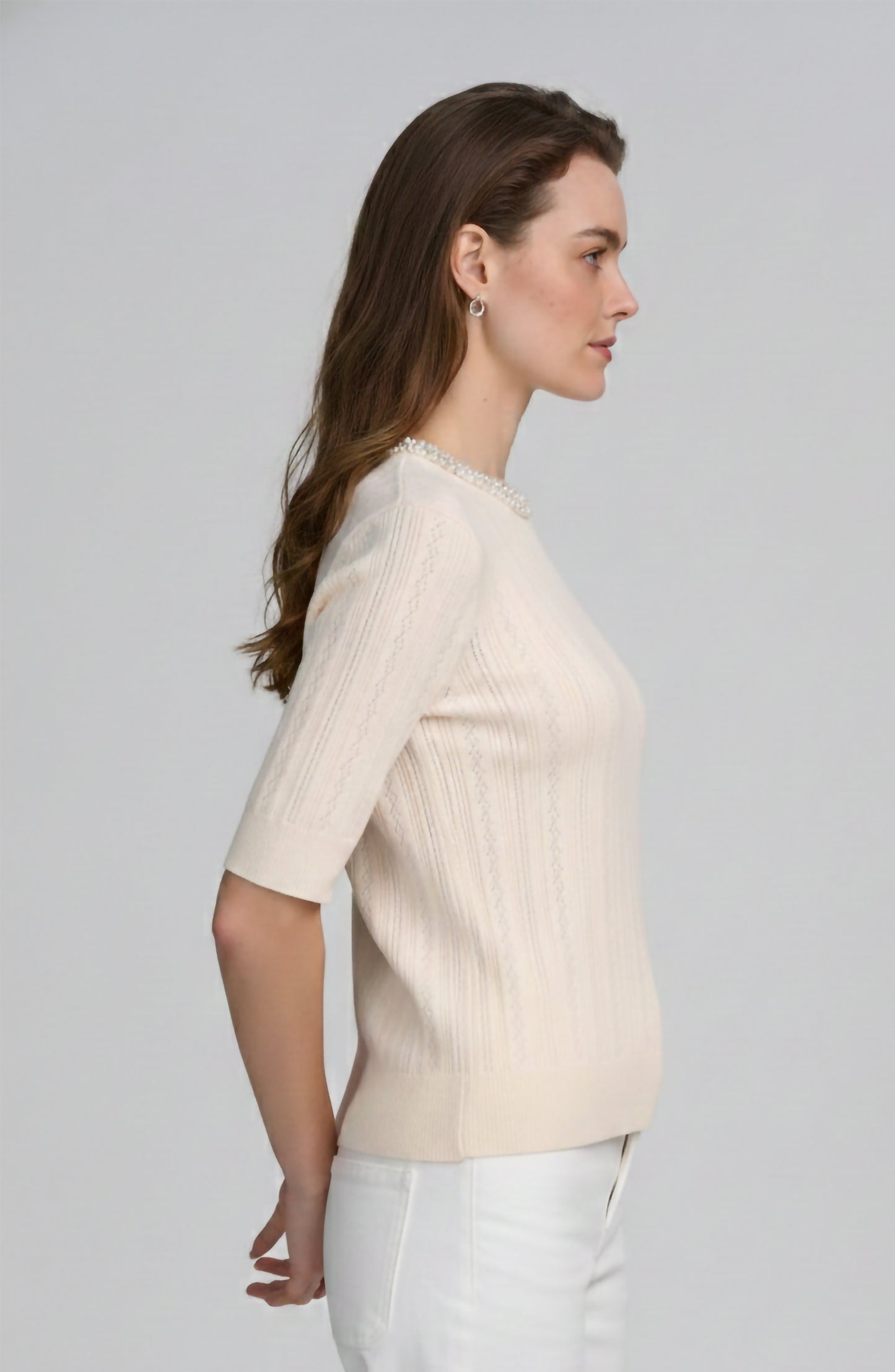 Fine Gauge Embellished Neck Top