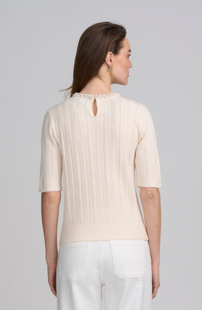 Fine Gauge Embellished Neck Top
