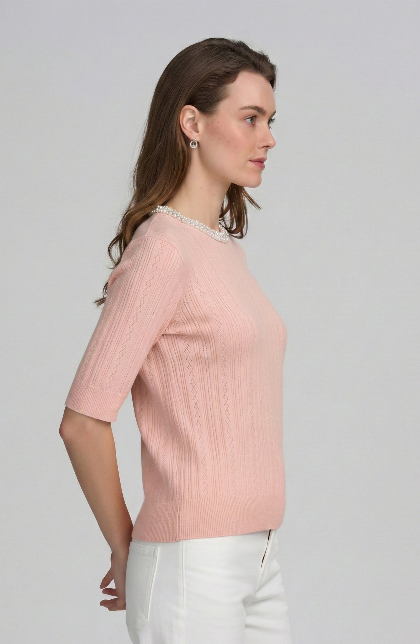 Fine Gauge Embellished Neck Top