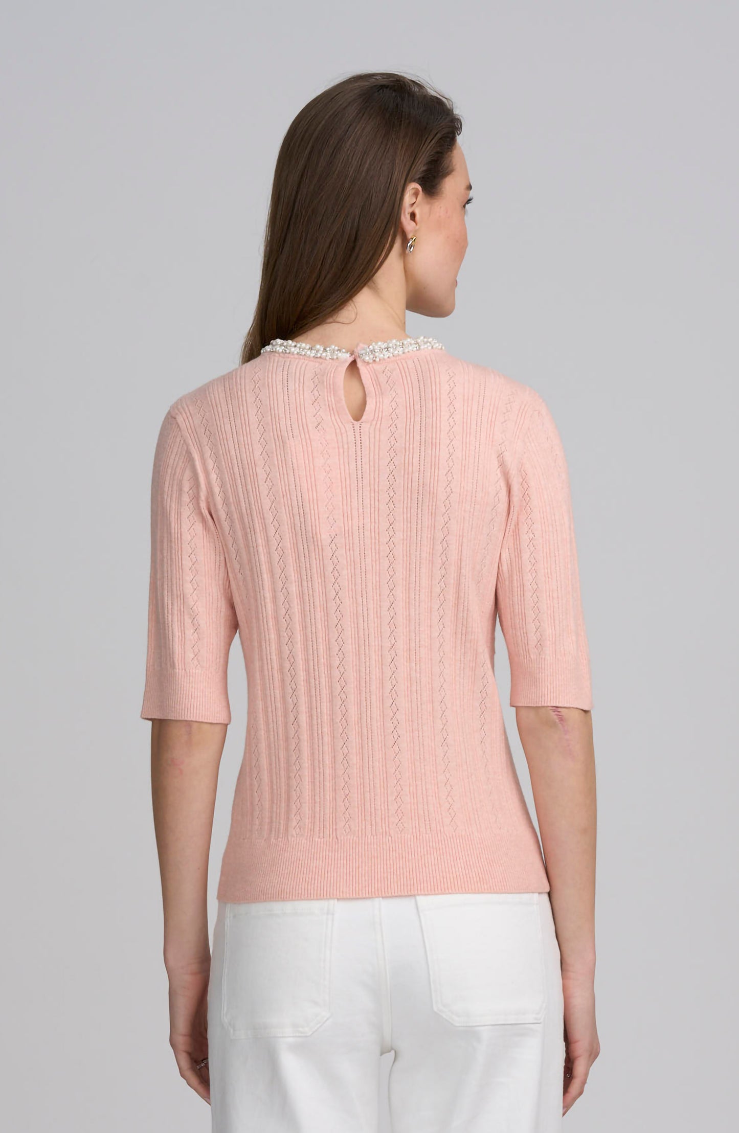 Fine Gauge Embellished Neck Top