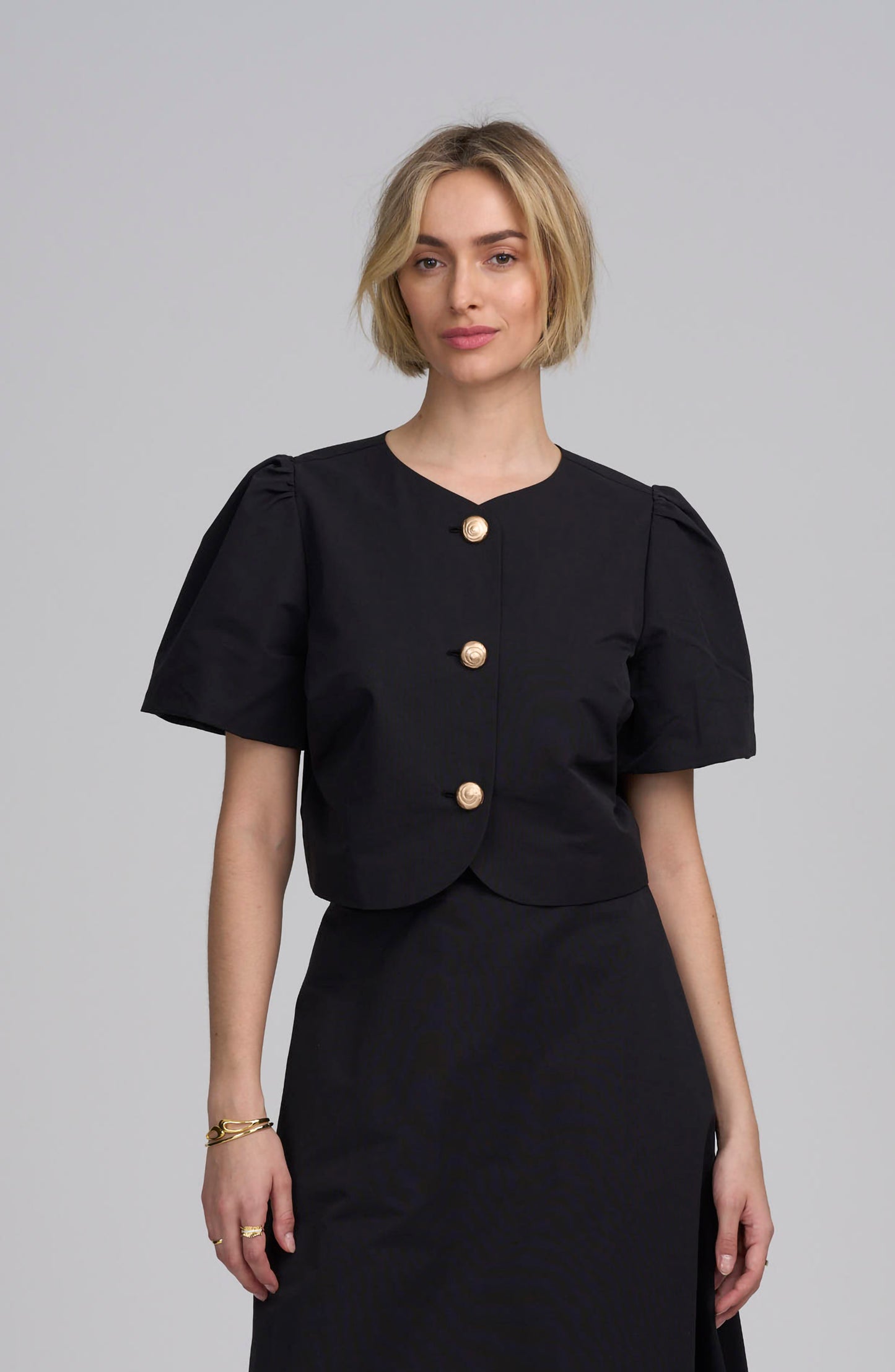 Shirred Sleeve Top