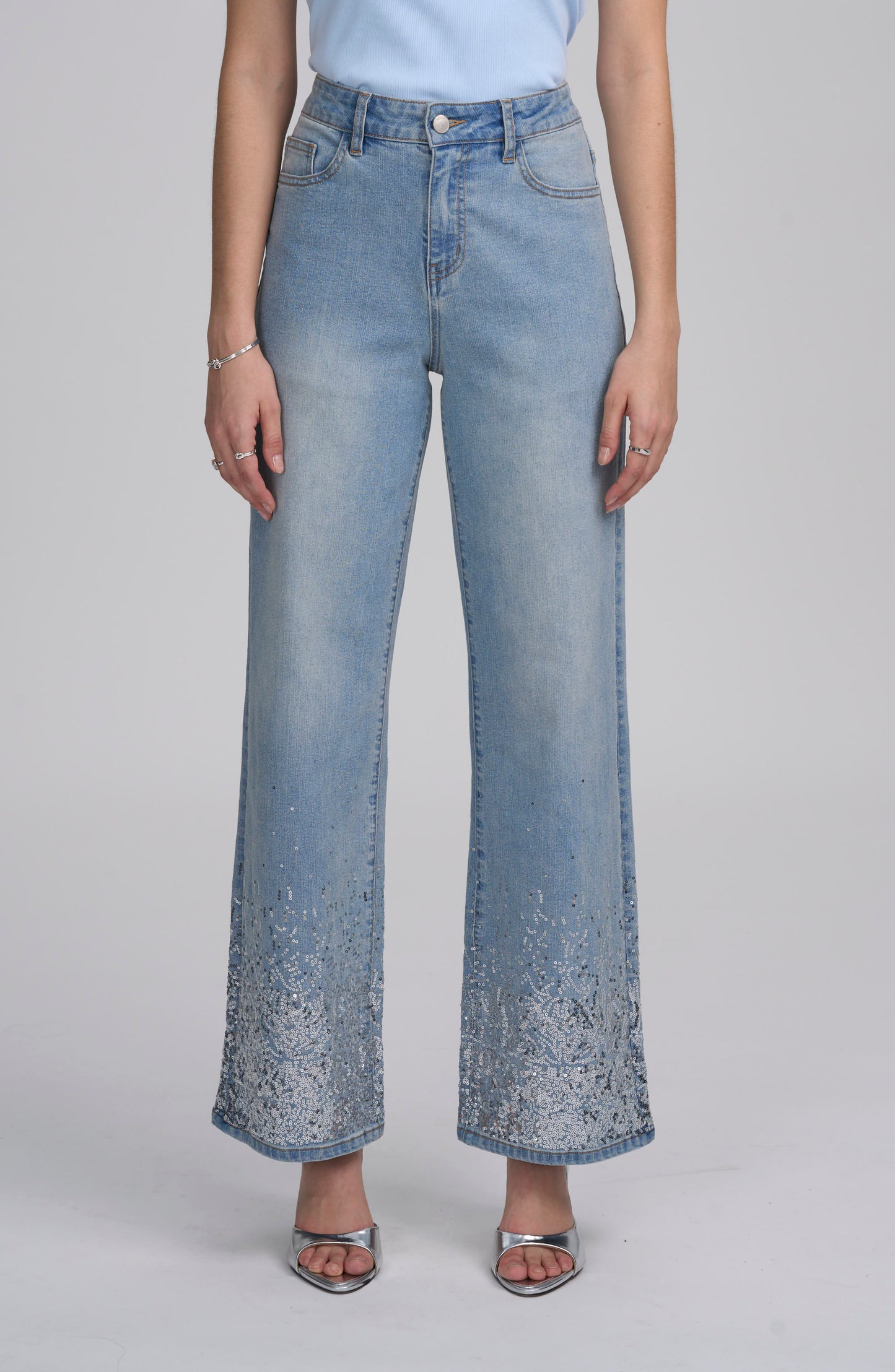 Sequin Spray Hem Jean