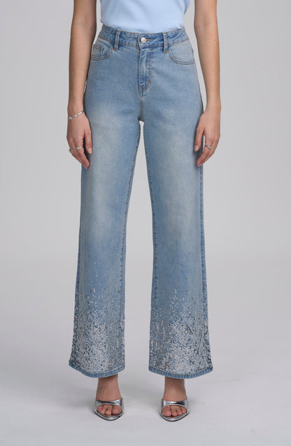 Sequin Spray Hem Jean