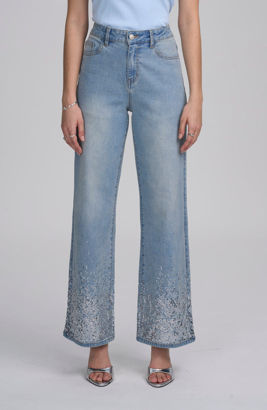 Sequin Spray Hem Jean