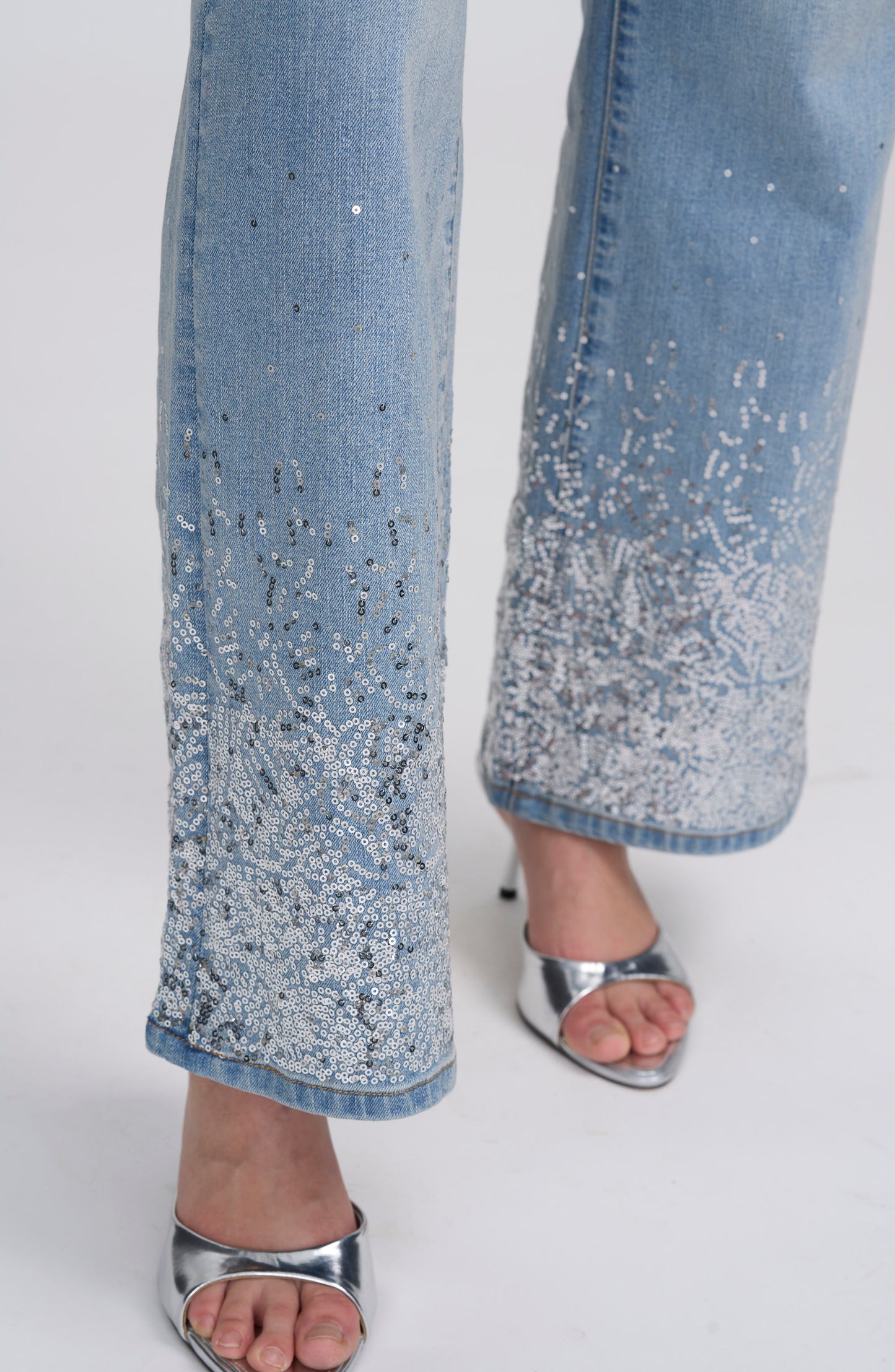 Sequin Spray Hem Jean