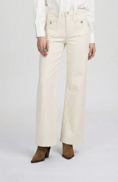 Patch Pocket Wide Leg Jean