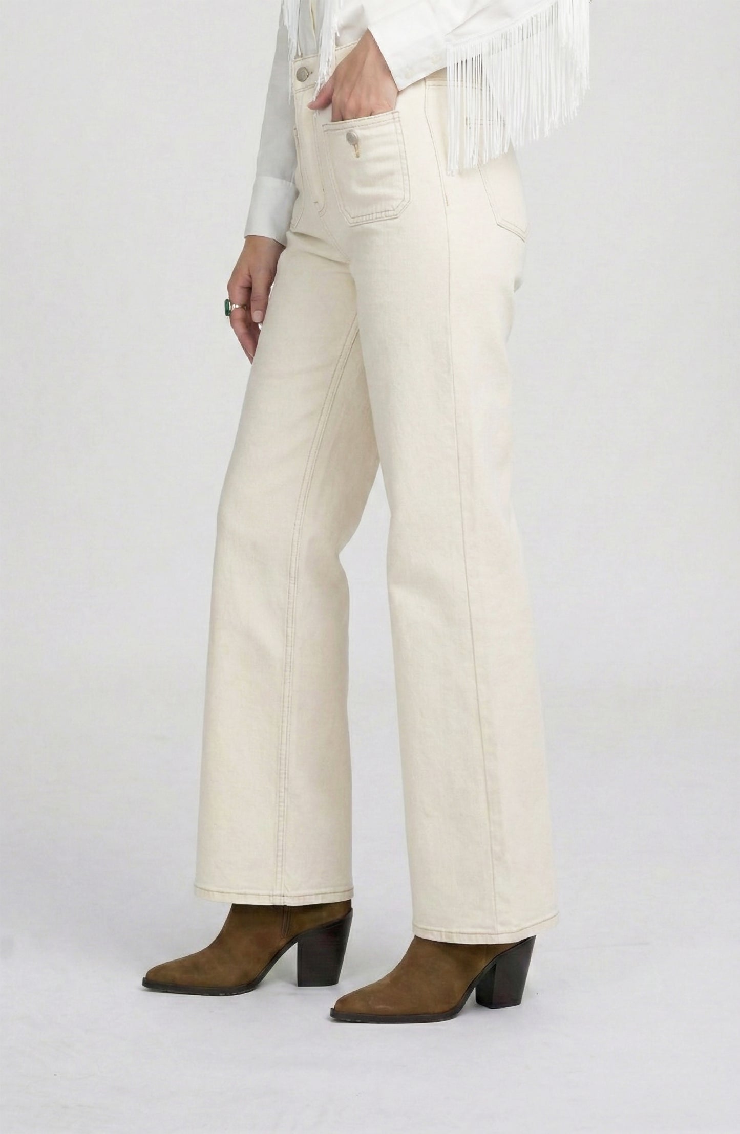 Patch Pocket Wide Leg Jean
