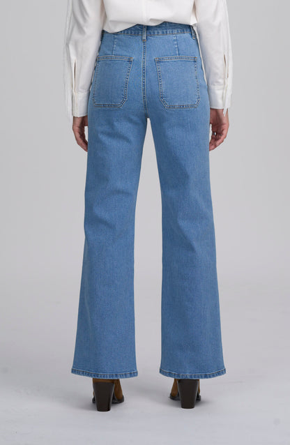 Patch Pocket Wide Leg Jean