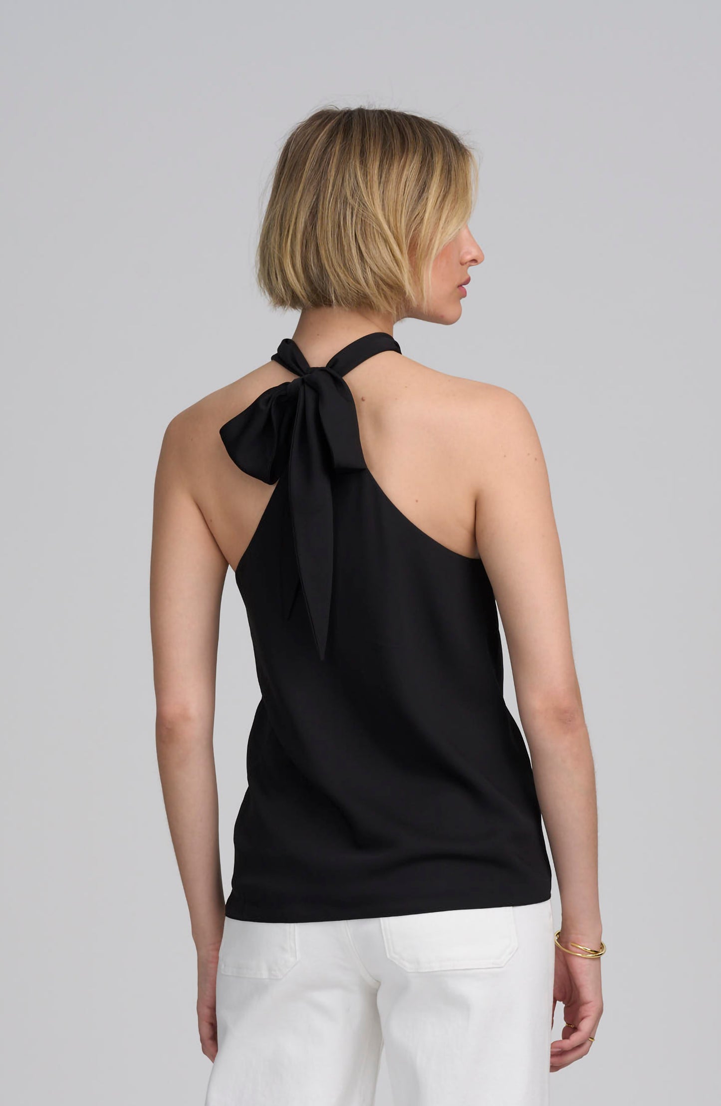 Woven Halter Hardware Top
