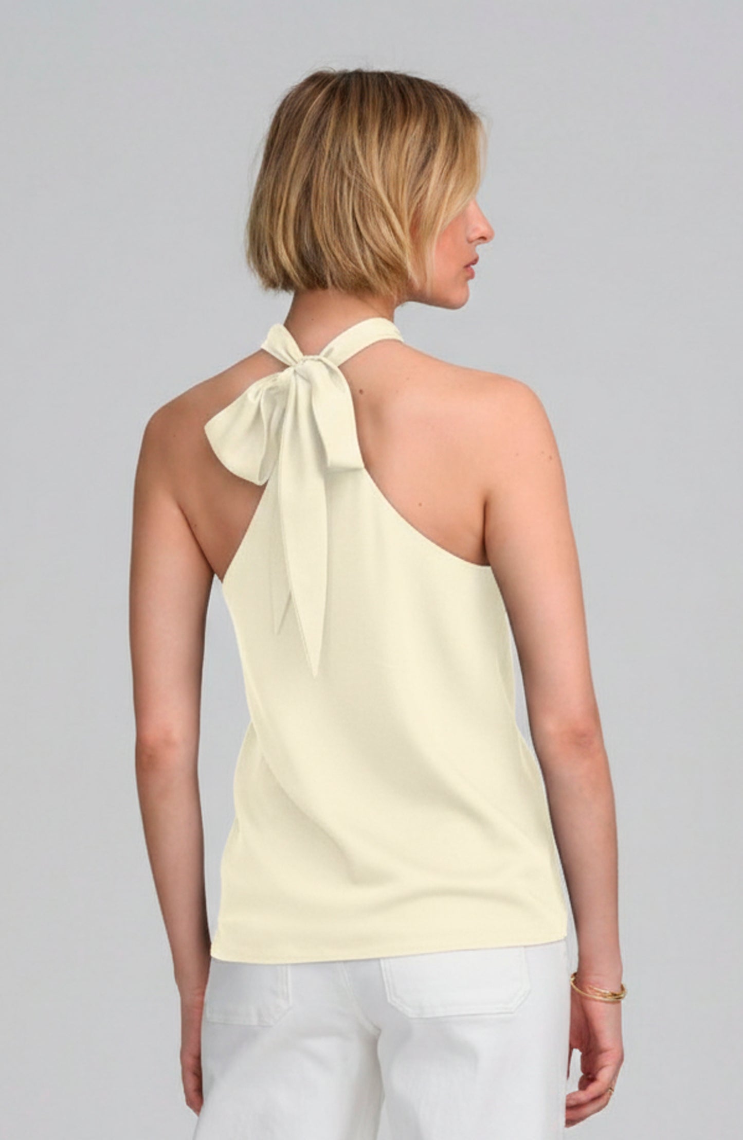 Woven Halter Hardware Top