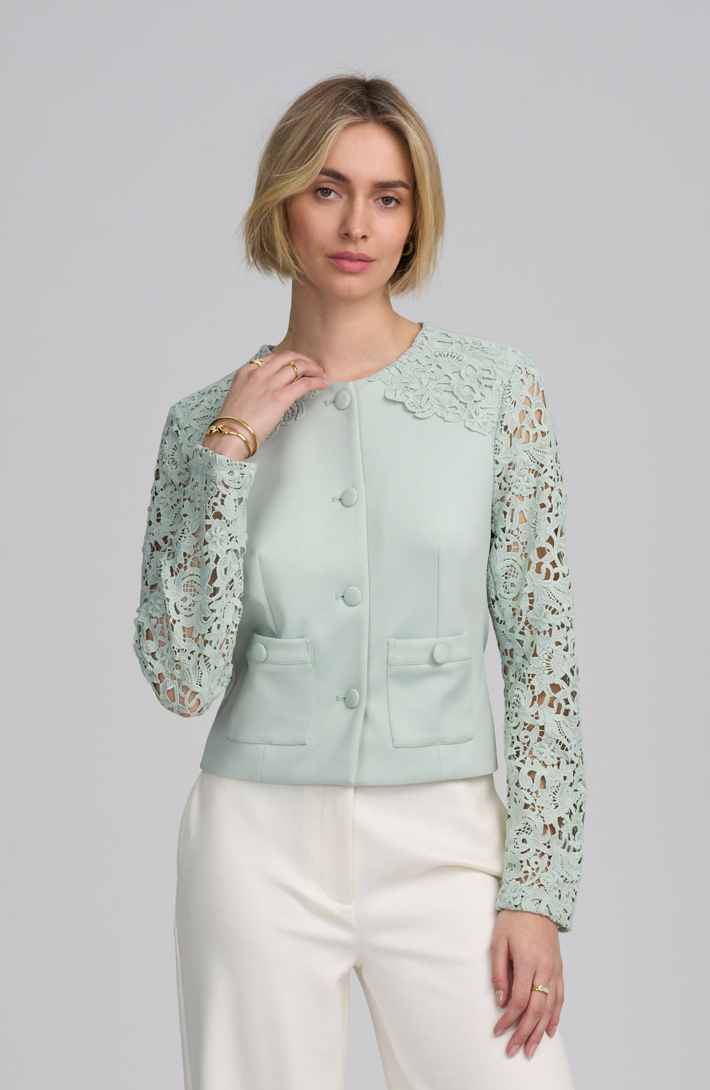 Lace Satin Jacket