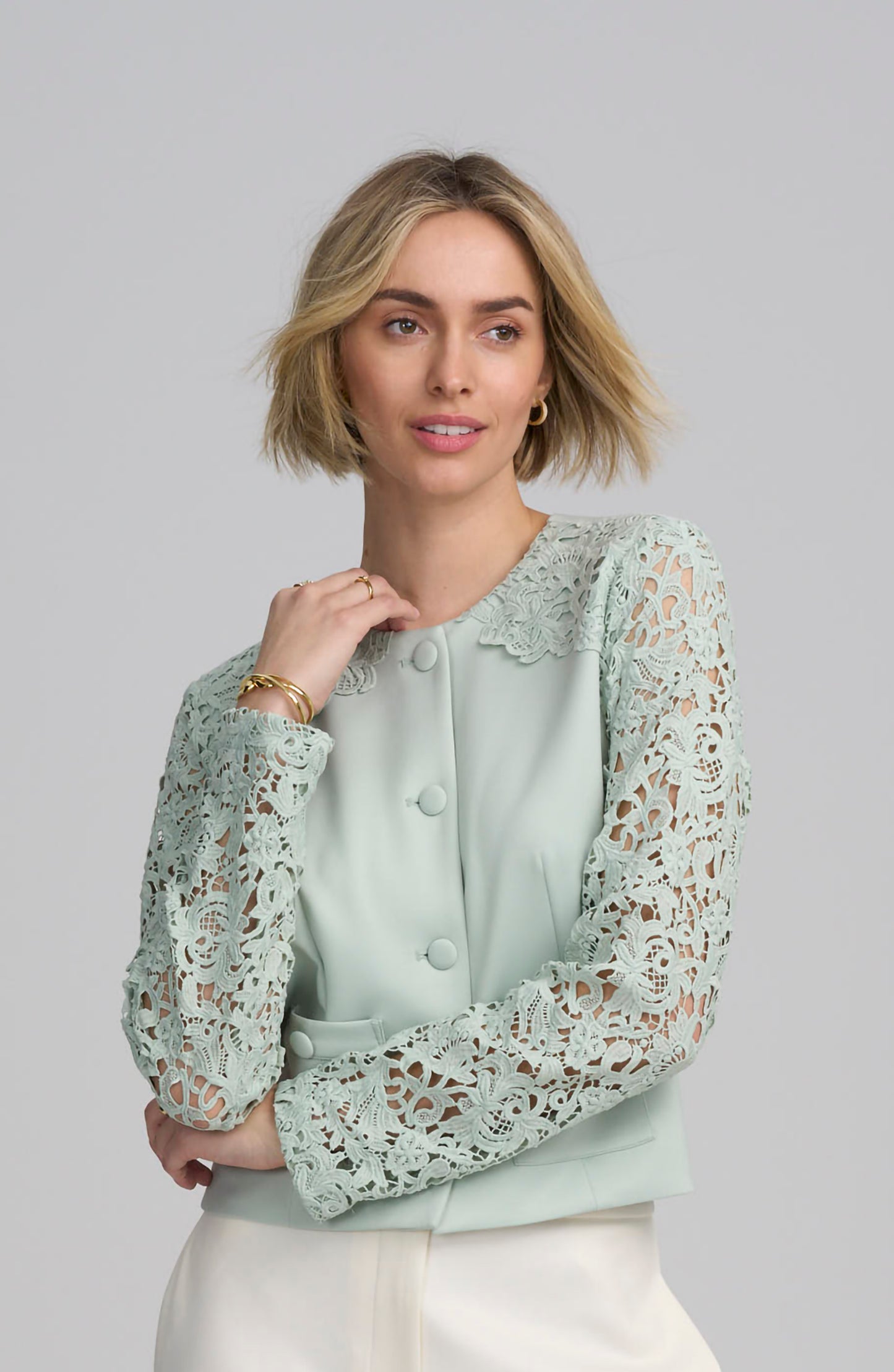Lace Satin Jacket