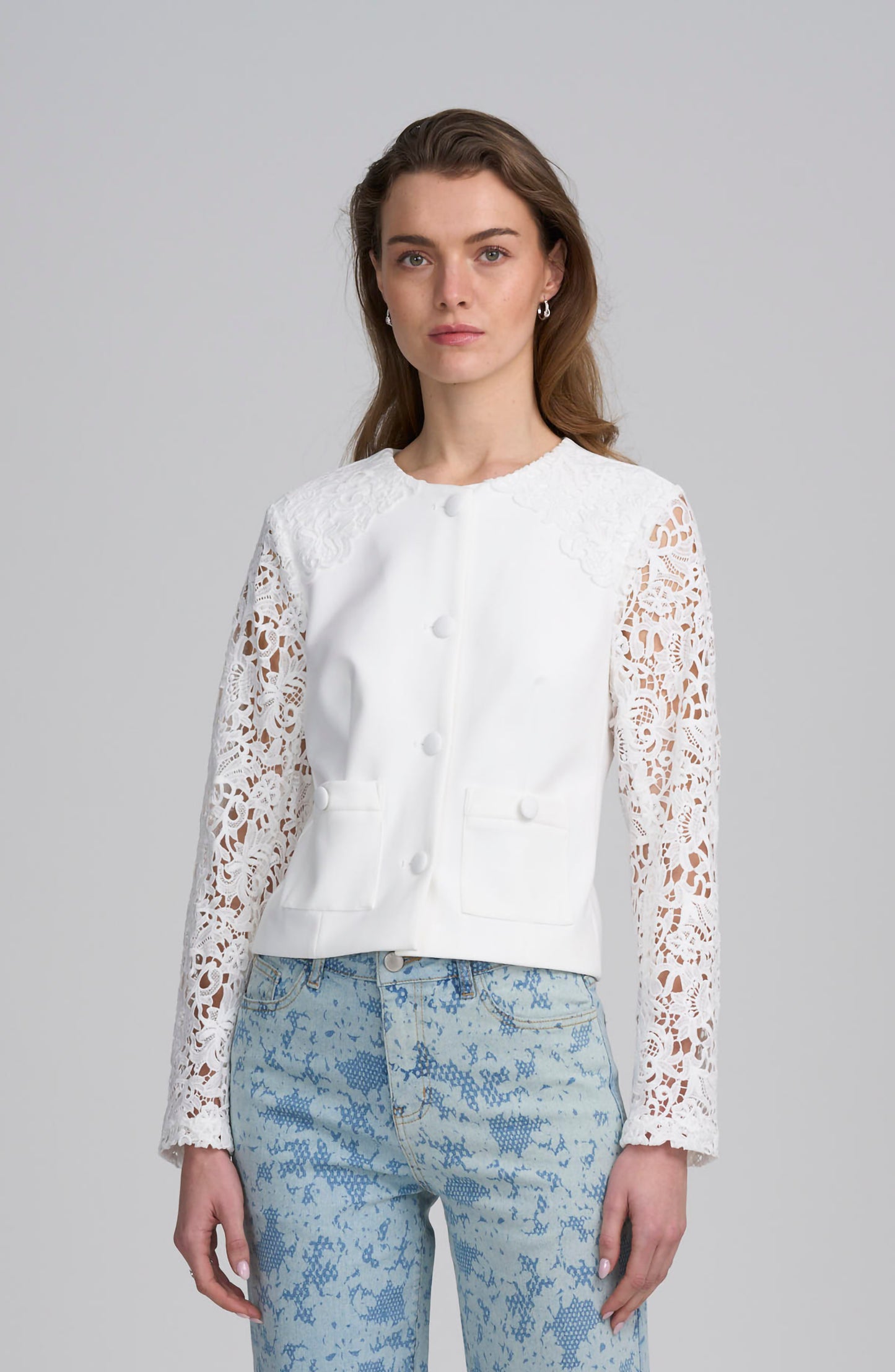 Lace Satin Jacket