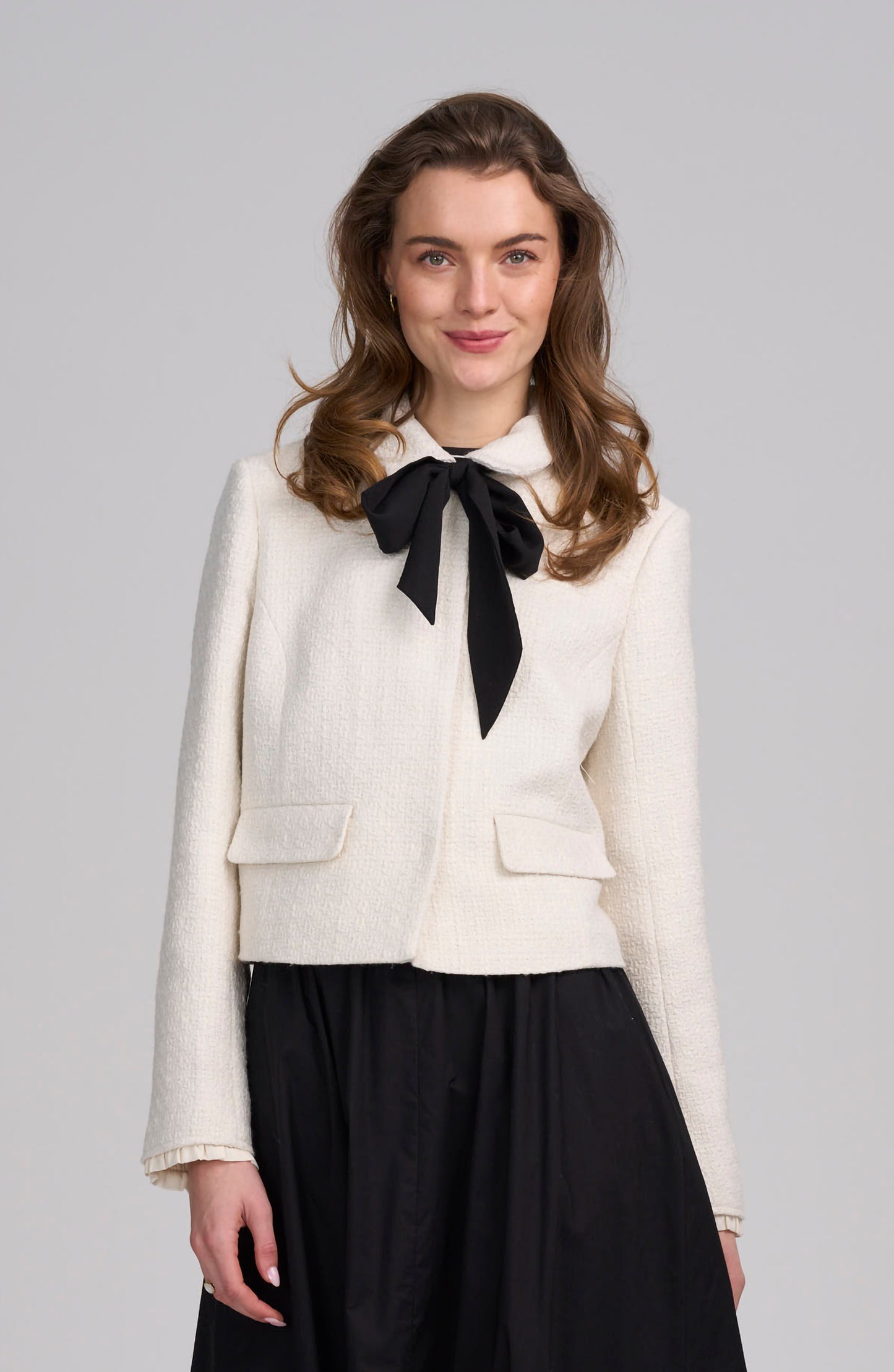 Tweed Jacket With Bow
