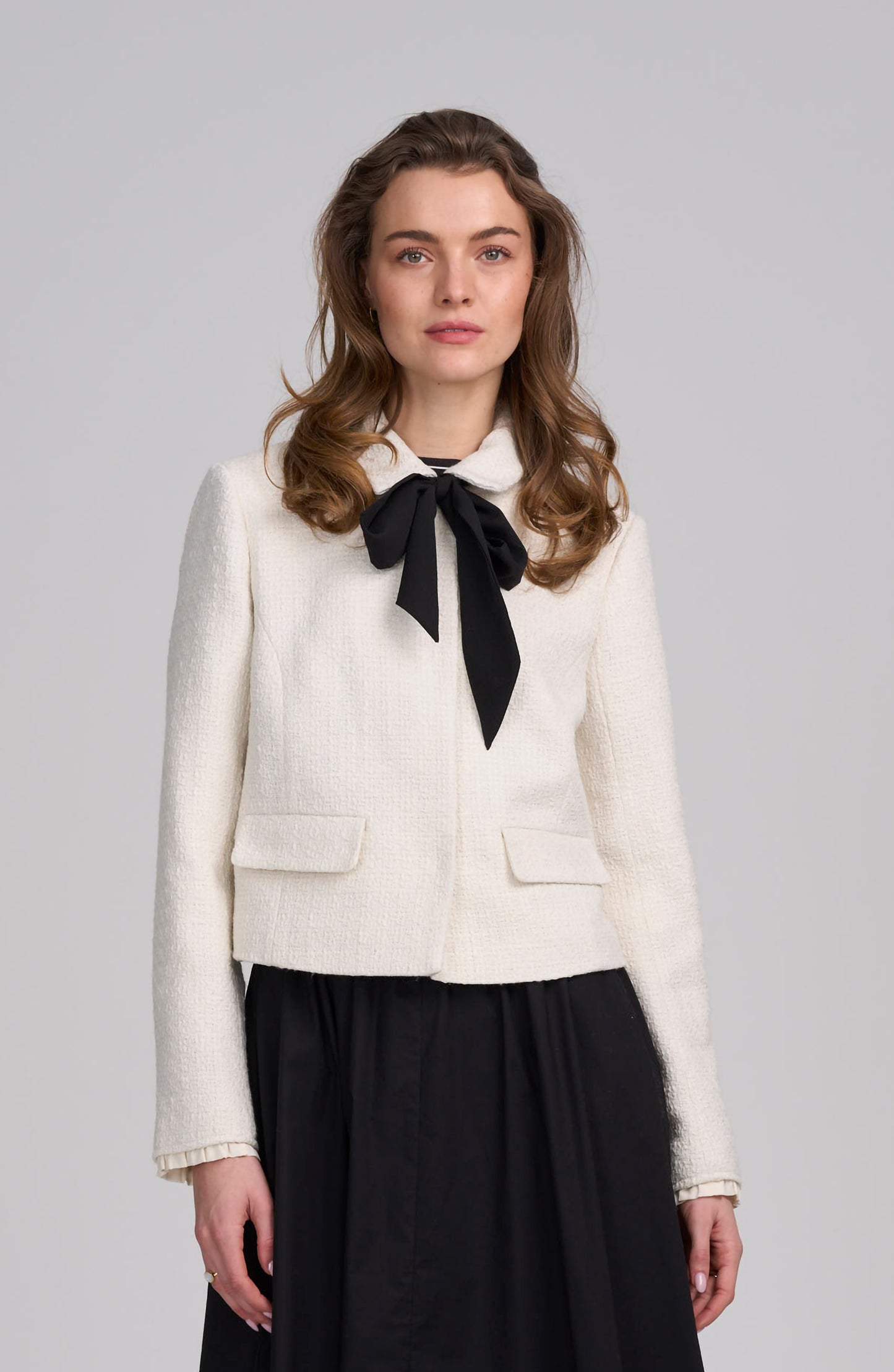 Tweed Jacket With Bow