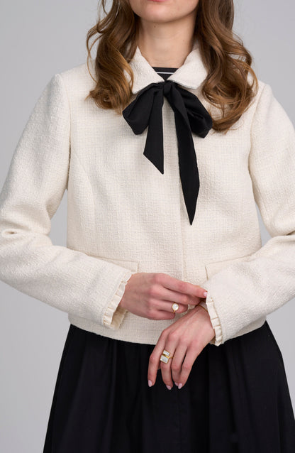 Tweed Jacket With Bow