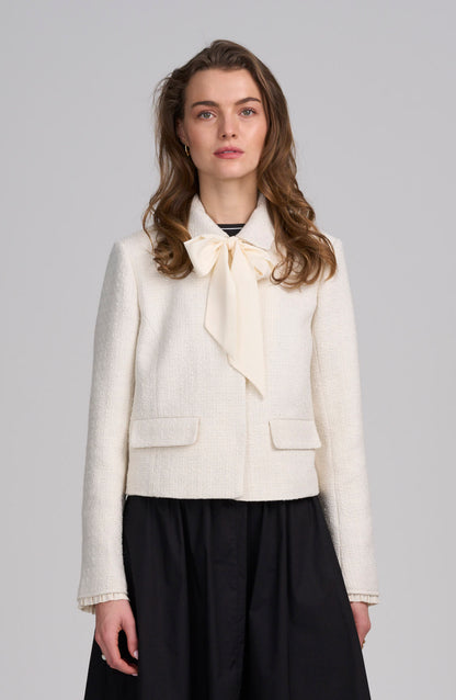 Tweed Jacket With Bow