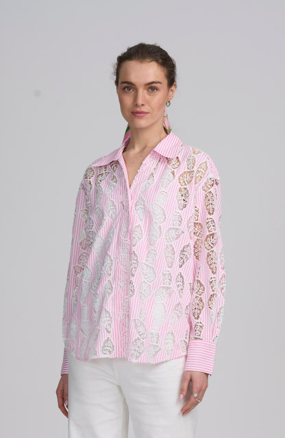 Lace Striped Shirt