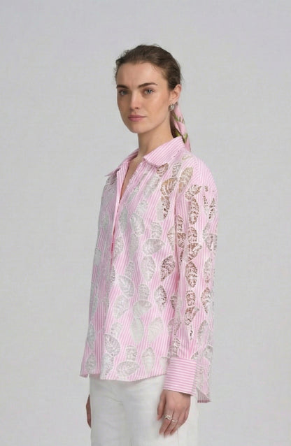 Lace Striped Shirt
