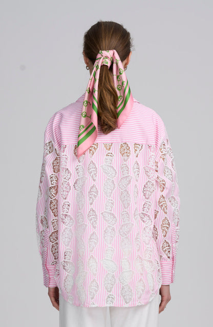 Lace Striped Shirt