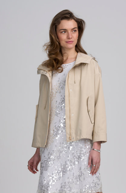 Hooded Cropped Parka Jacket