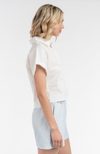 Boxy Short Sleeve Poplin Shirt