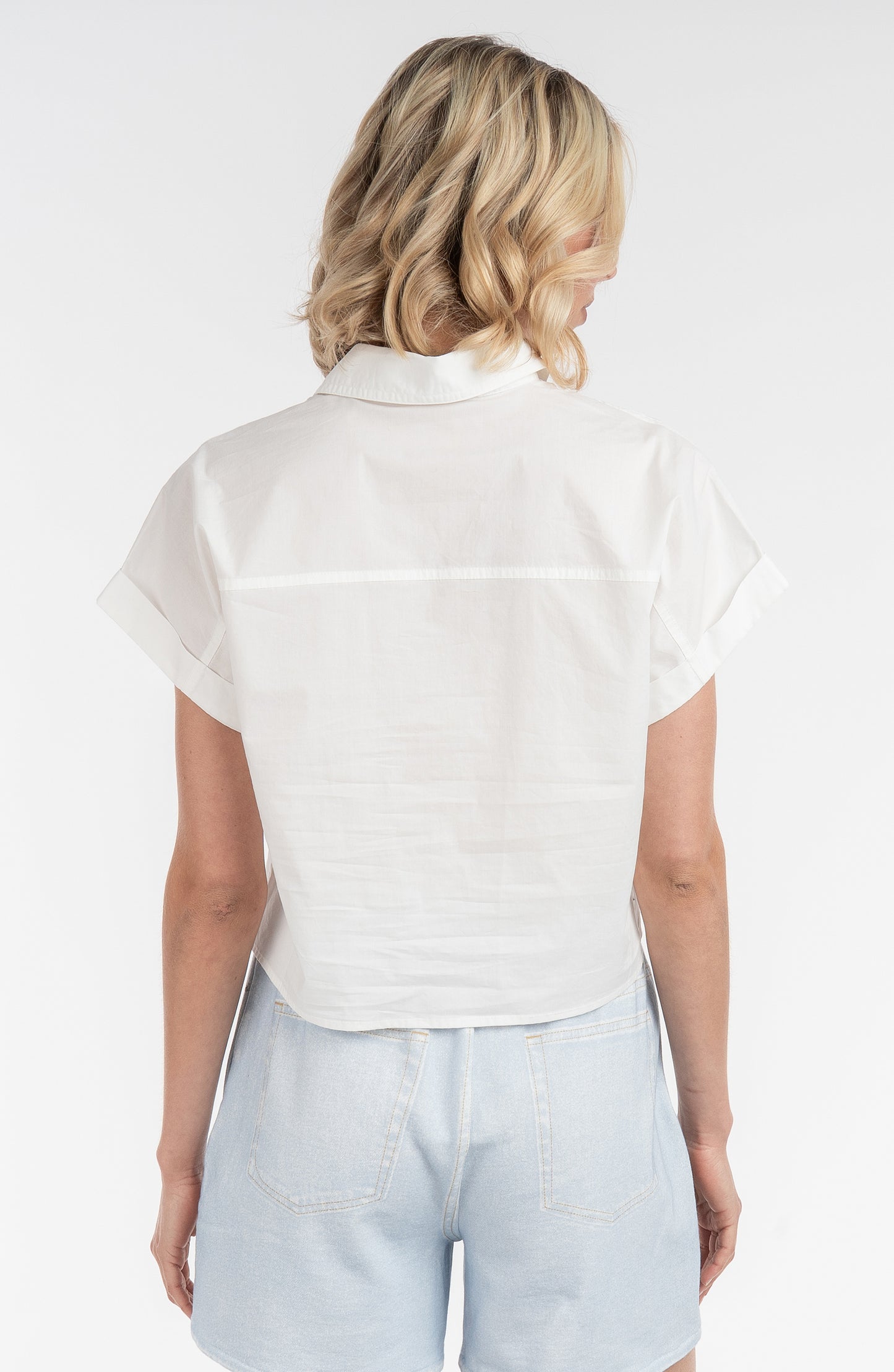 Boxy Short Sleeve Poplin Shirt