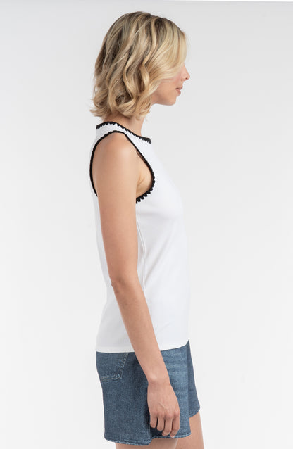 Contrast Embroidered Tank