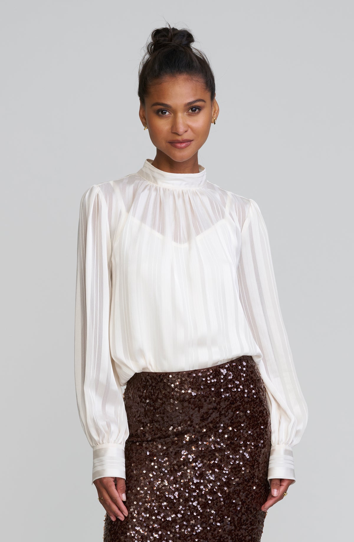 Longsleeve Mock Neck Blouse