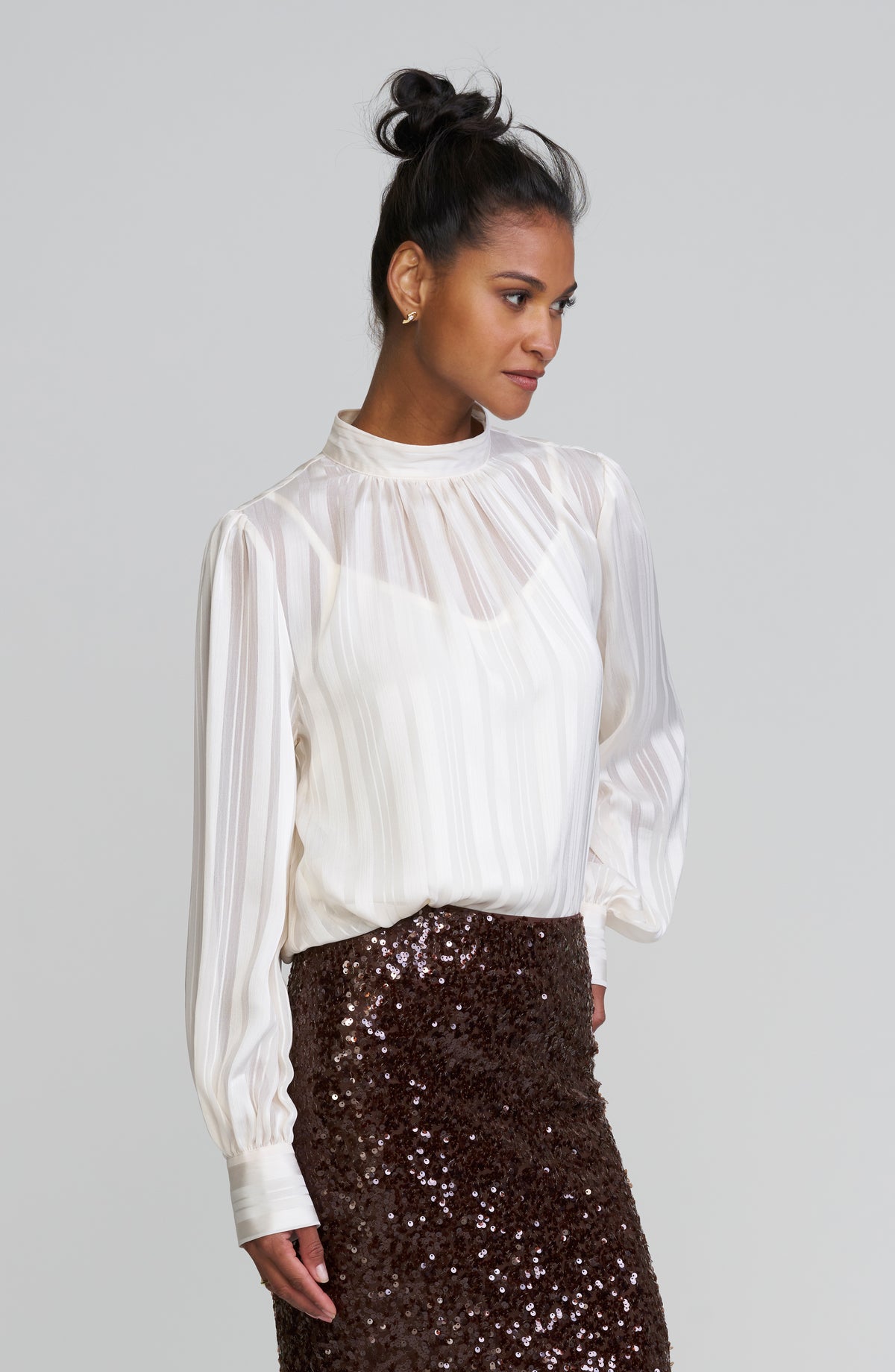 Longsleeve Mock Neck Blouse