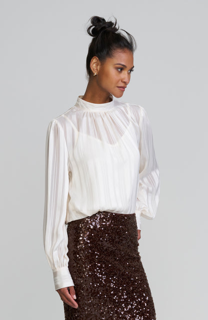 Longsleeve Mock Neck Blouse