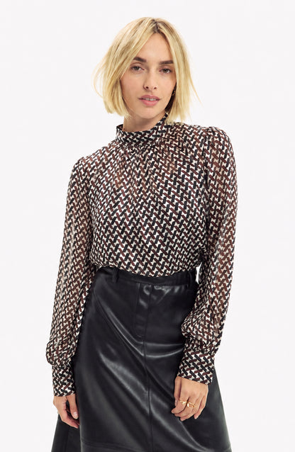Longsleeve Mock Neck Blouse
