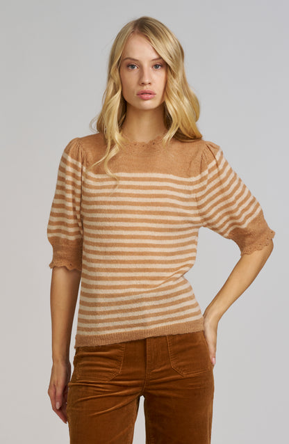 Striped Pointelle Sweater