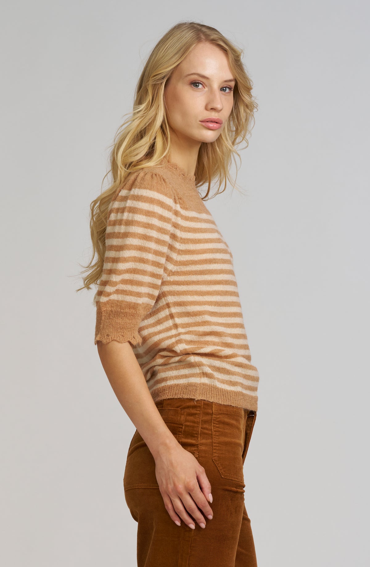 Striped Pointelle Sweater