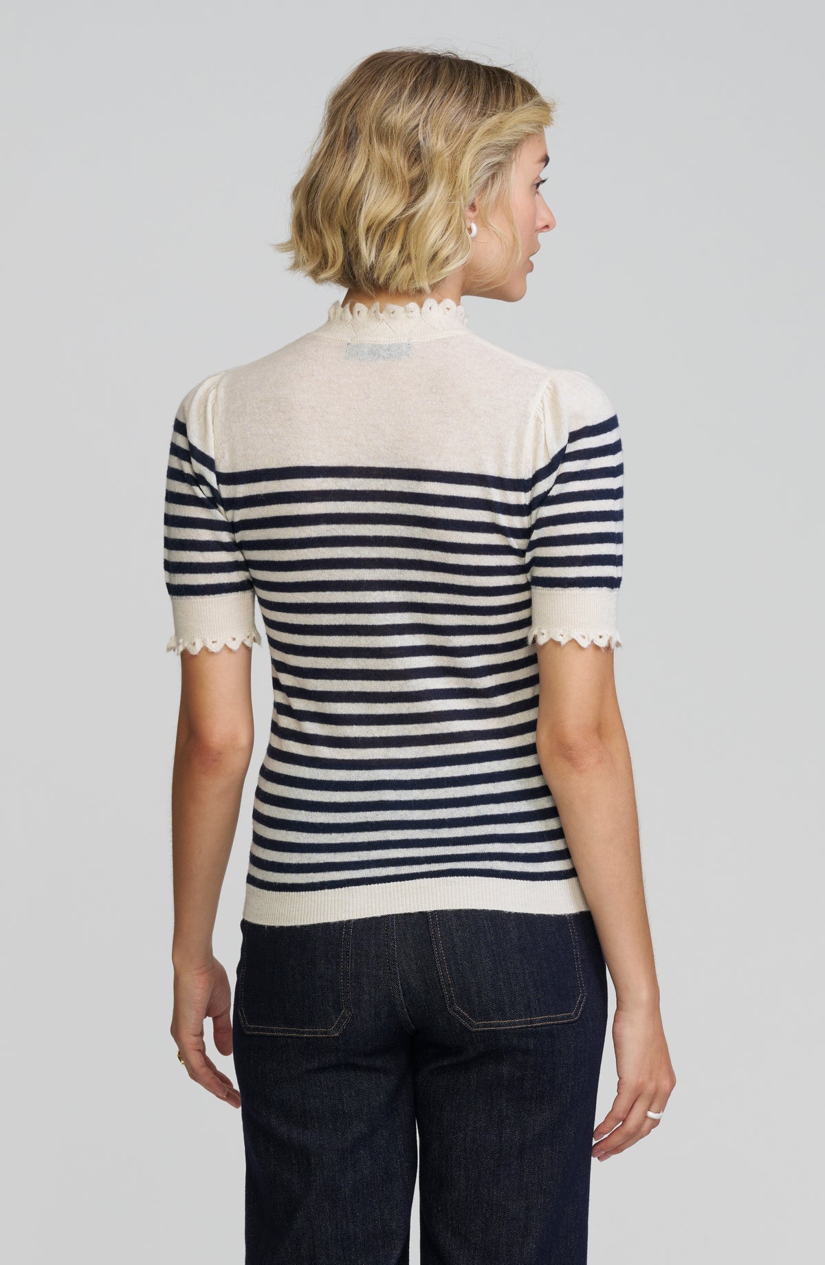 Striped Pointelle Sweater